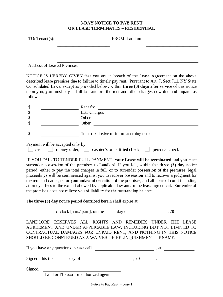 Ny Pay Rent  Form