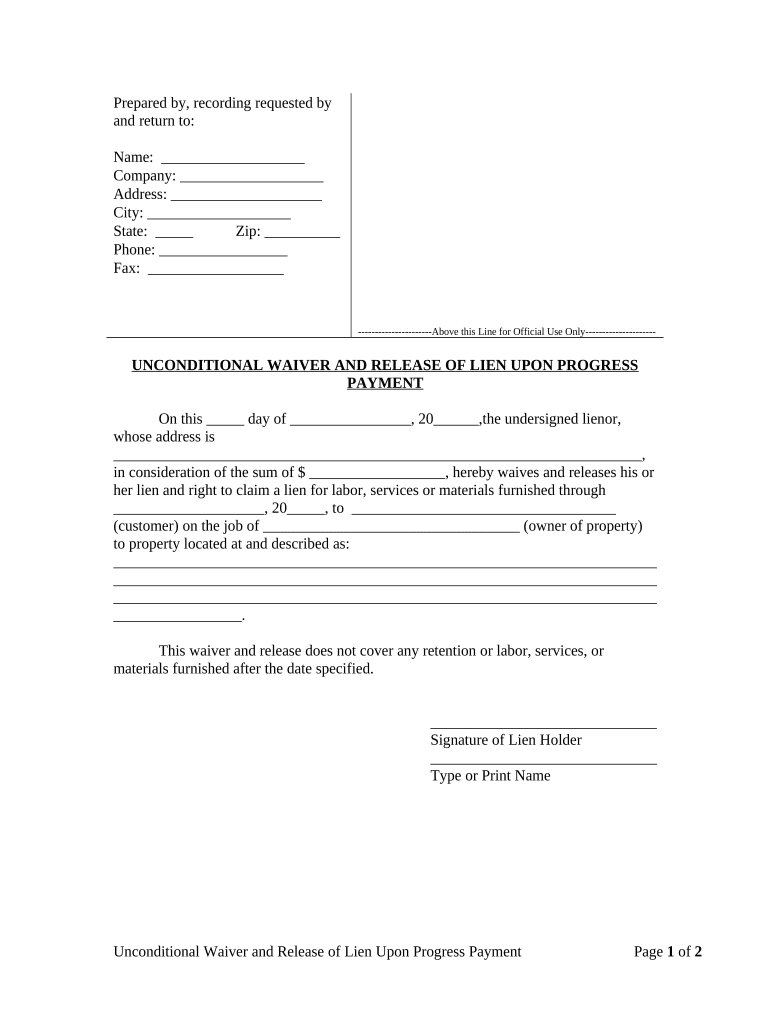 New York Lien  Form