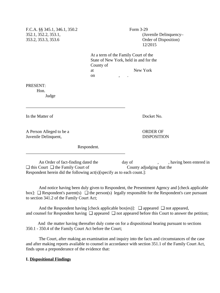 New York Disposition  Form
