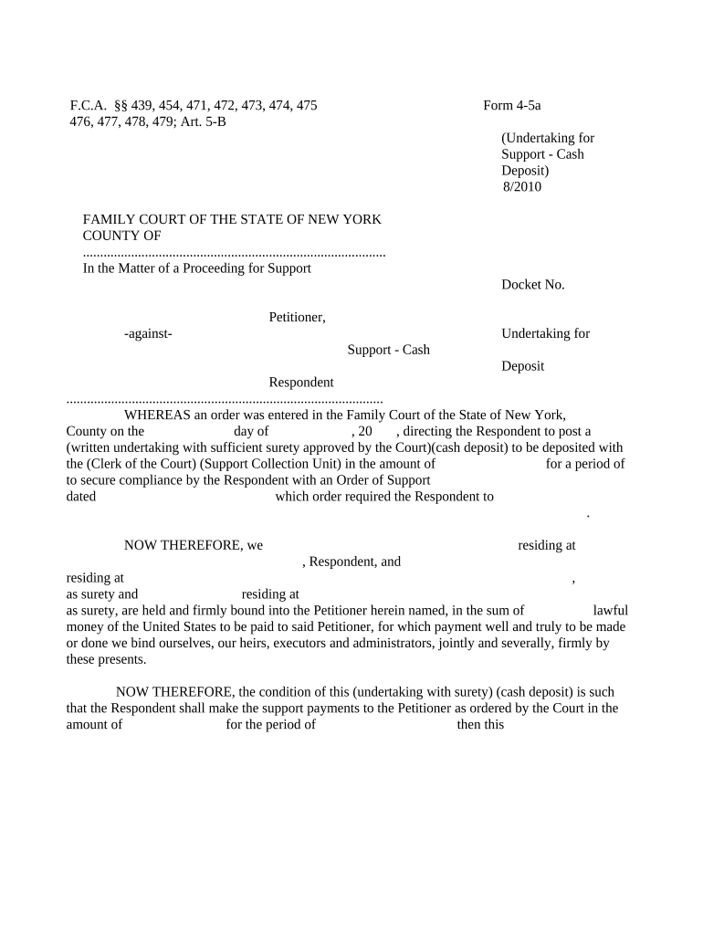 New York Deposit  Form