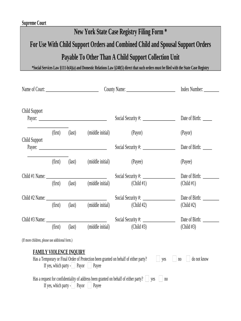 New York Case  Form