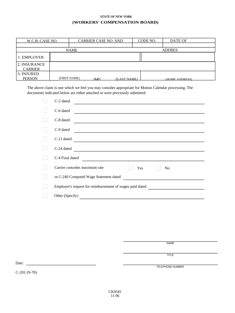 New York Motion  Form