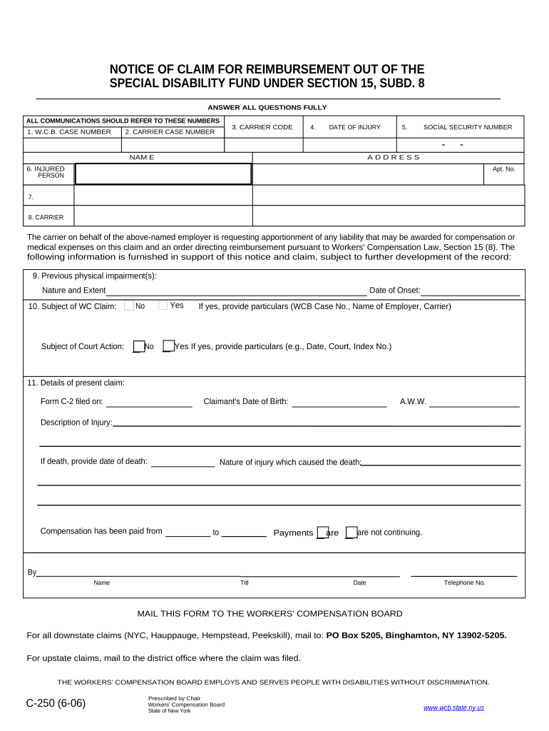 New York Notice Claim  Form