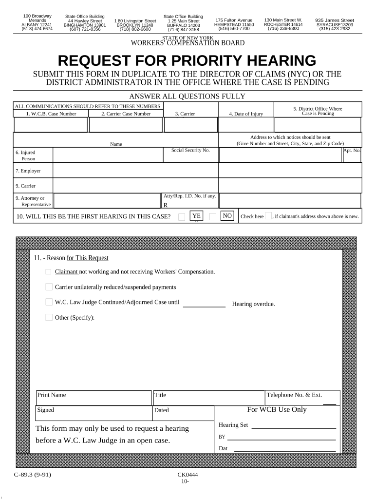 New York Priority  Form