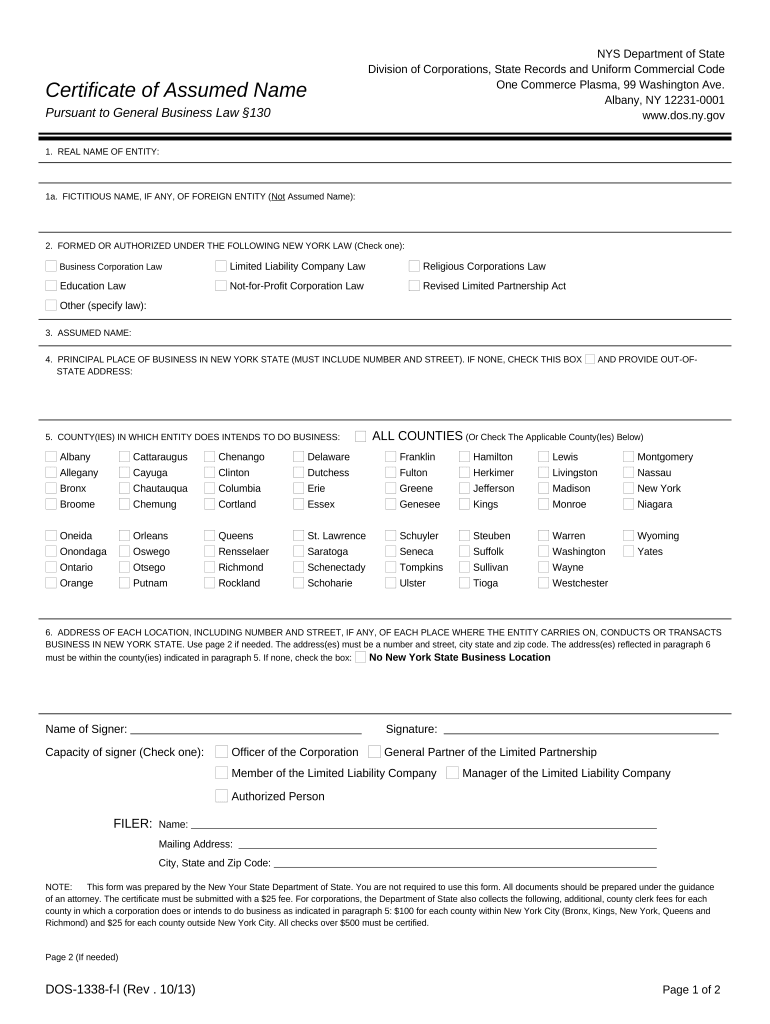 Assumed Name PDF  Form