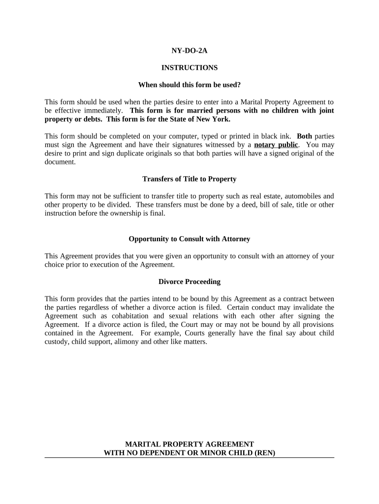 Marital Domestic Separation and Property Settlement Agreement No Children Parties May Have Joint Property or Debts Effective Imm  Form