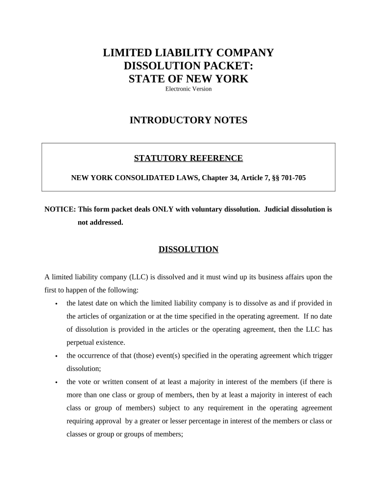 Fill and Sign the Ny Dissolution Llc Form
