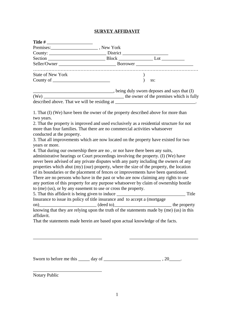 New York Affidavit  Form