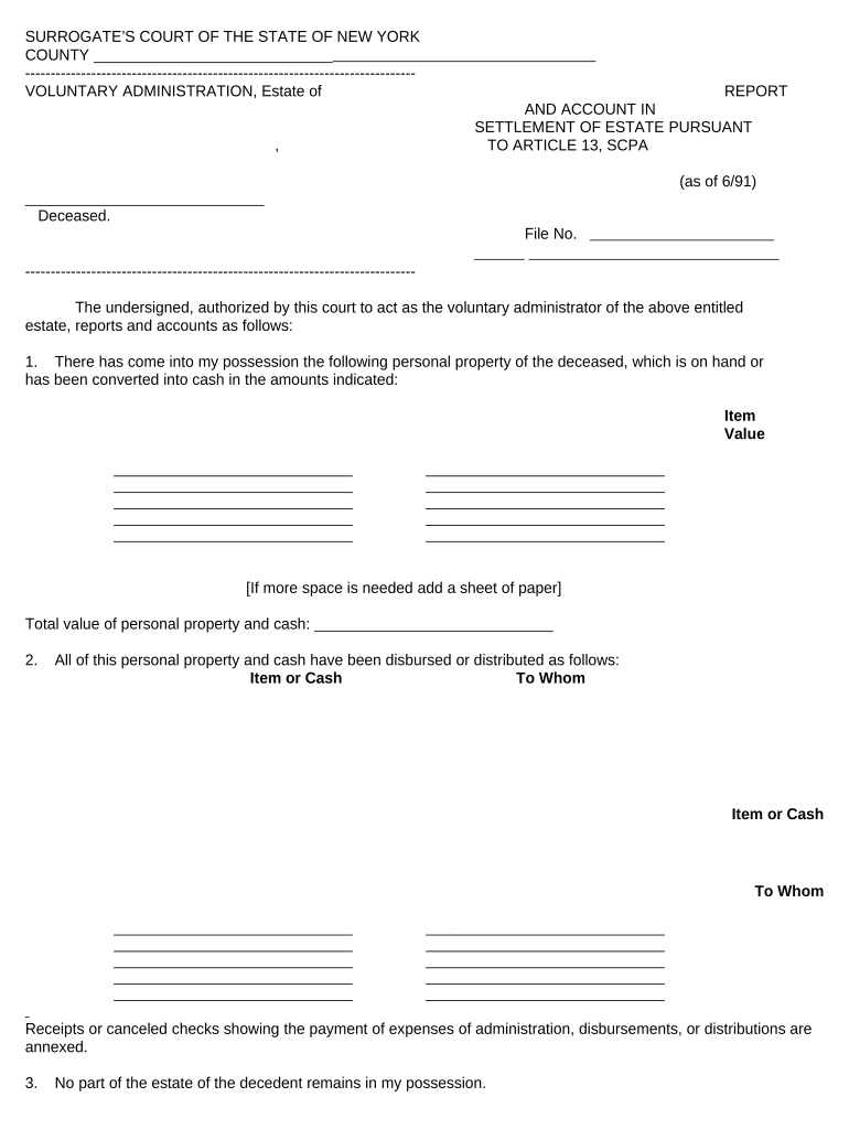 Small Estate Form