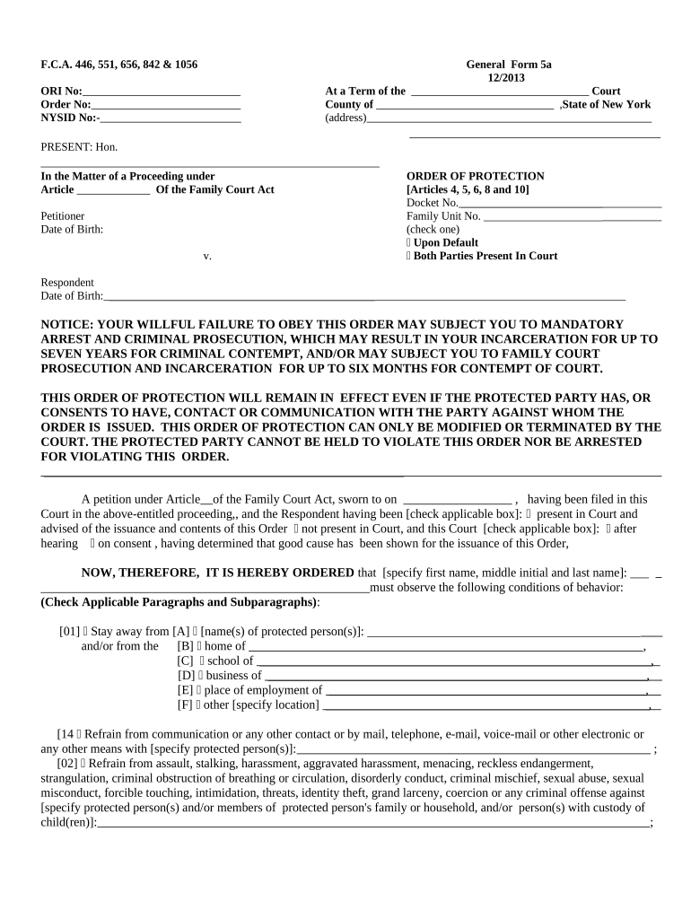 Order Protection Form