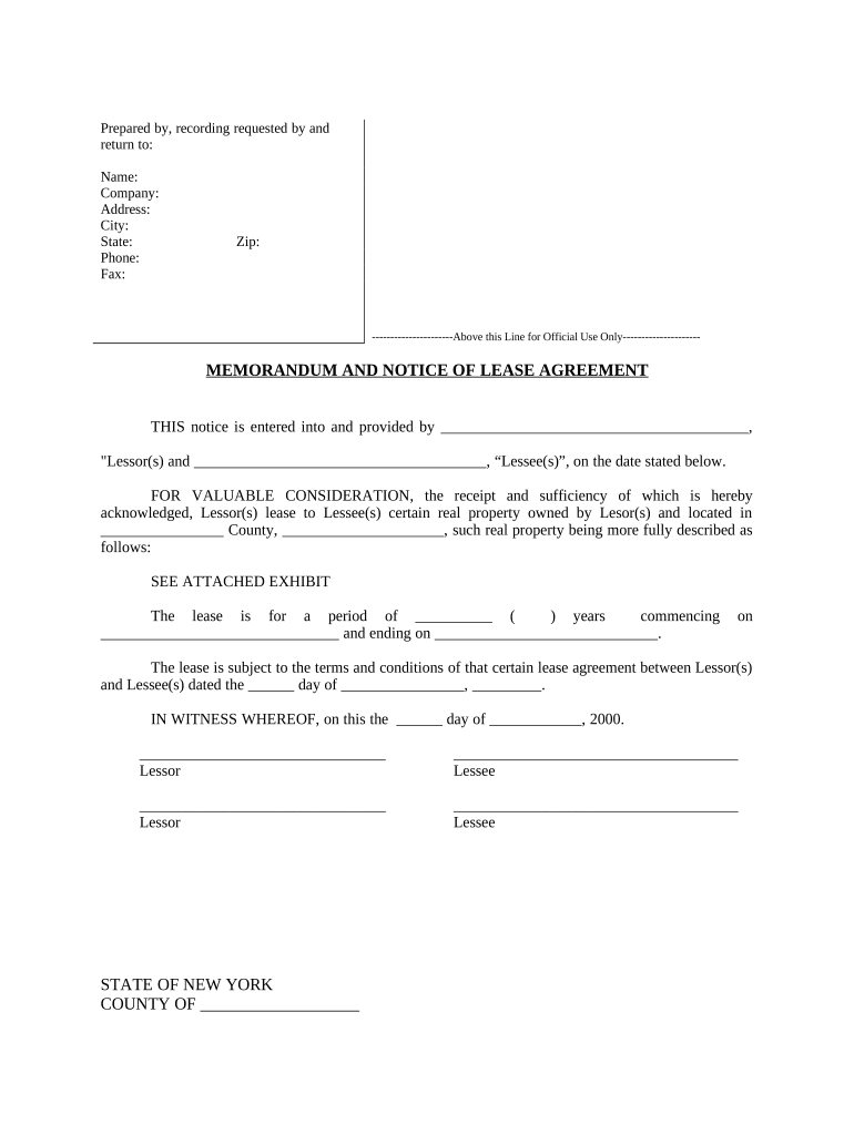 New York Lease Form
