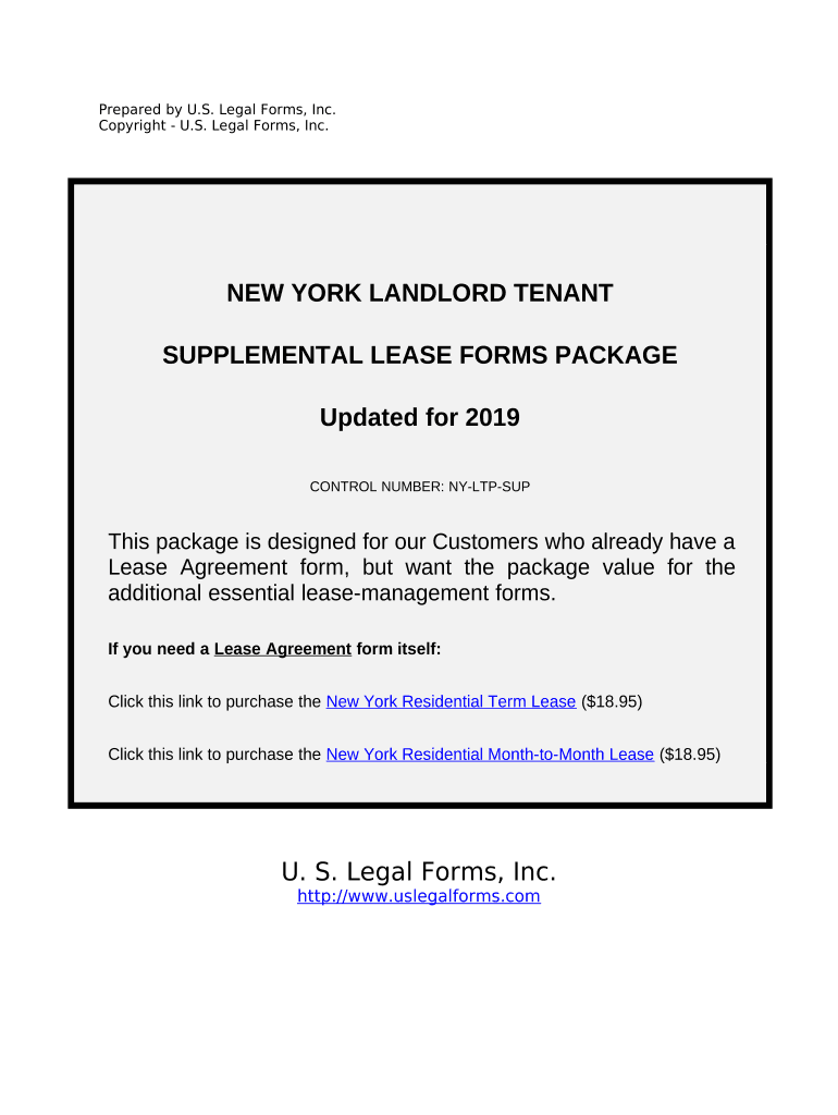 Supplemental Residential Lease Forms Package New York