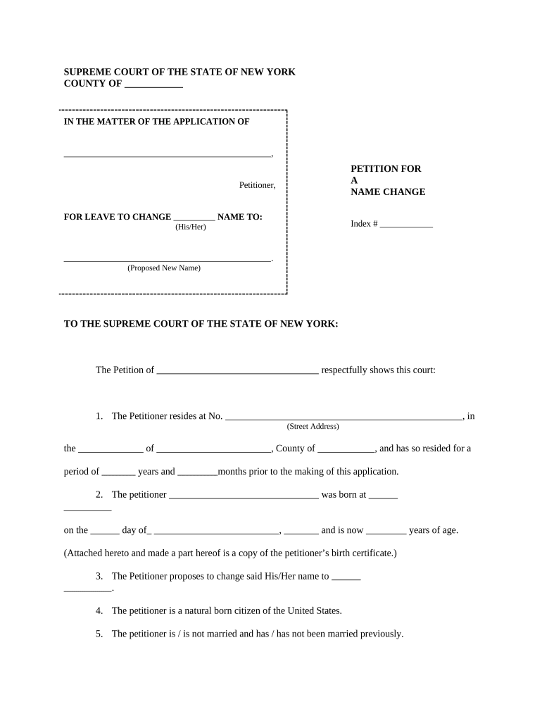 Ny Name Change  Form