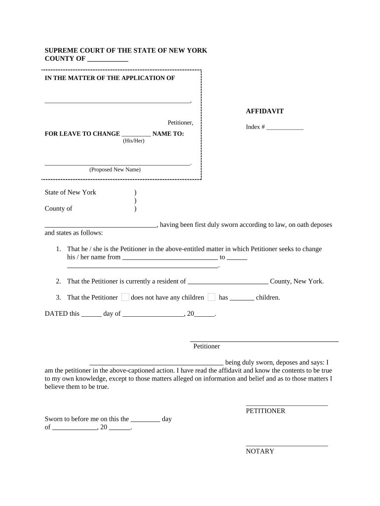 Affidavit Name Change Form