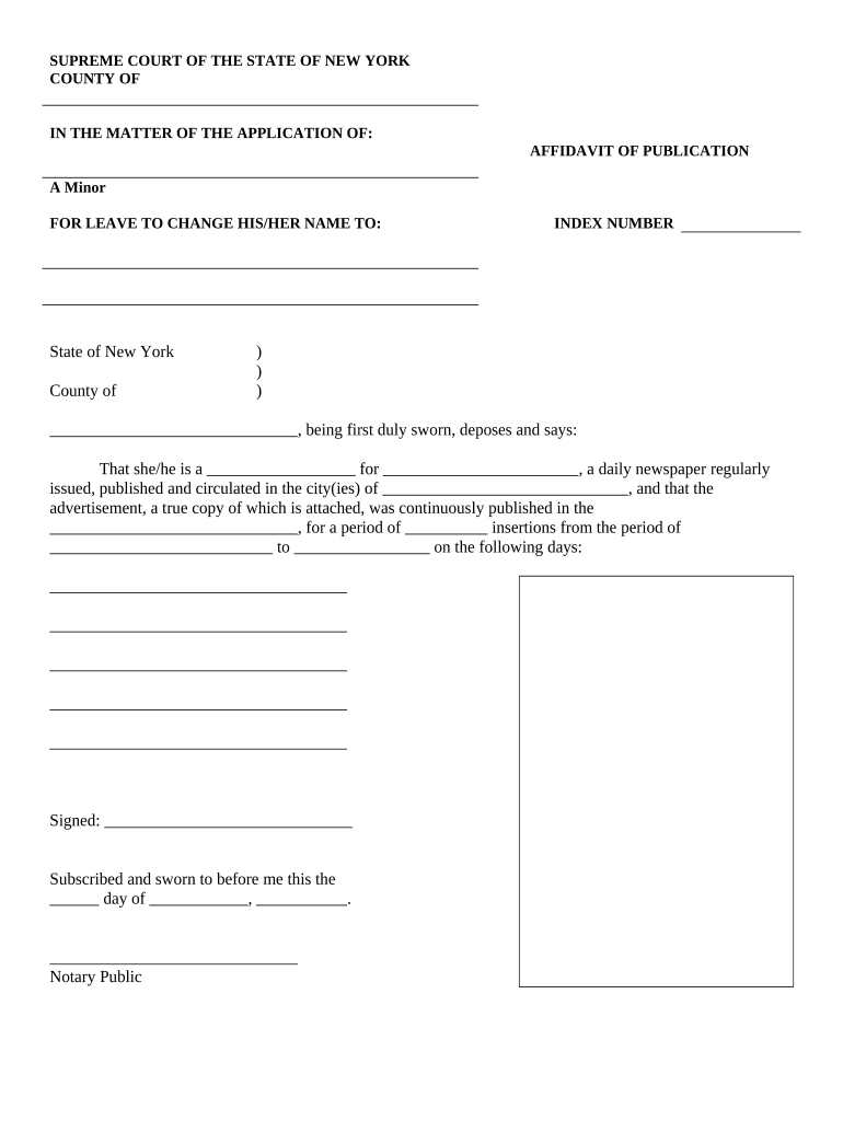 New York Affidavit  Form