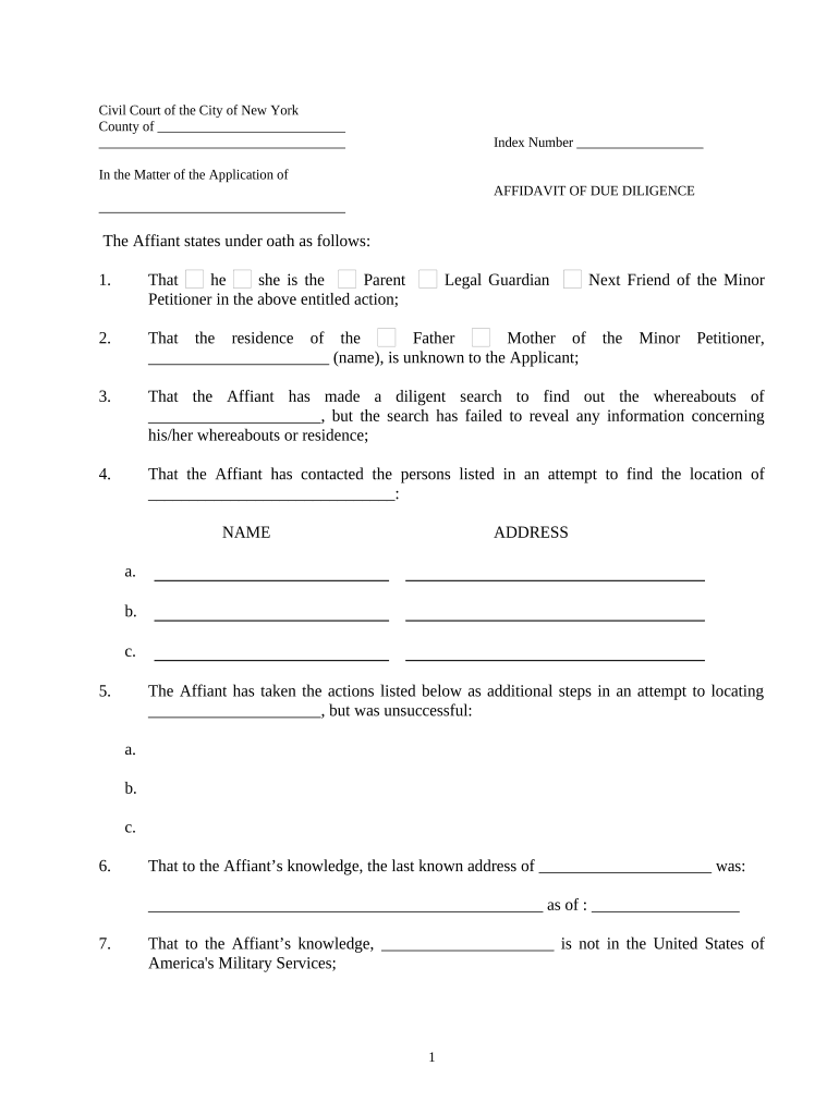 Affidavit Name Change  Form