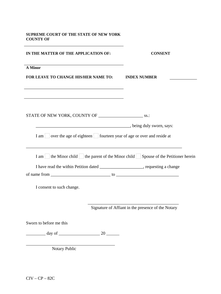 New York Consent Minor Form