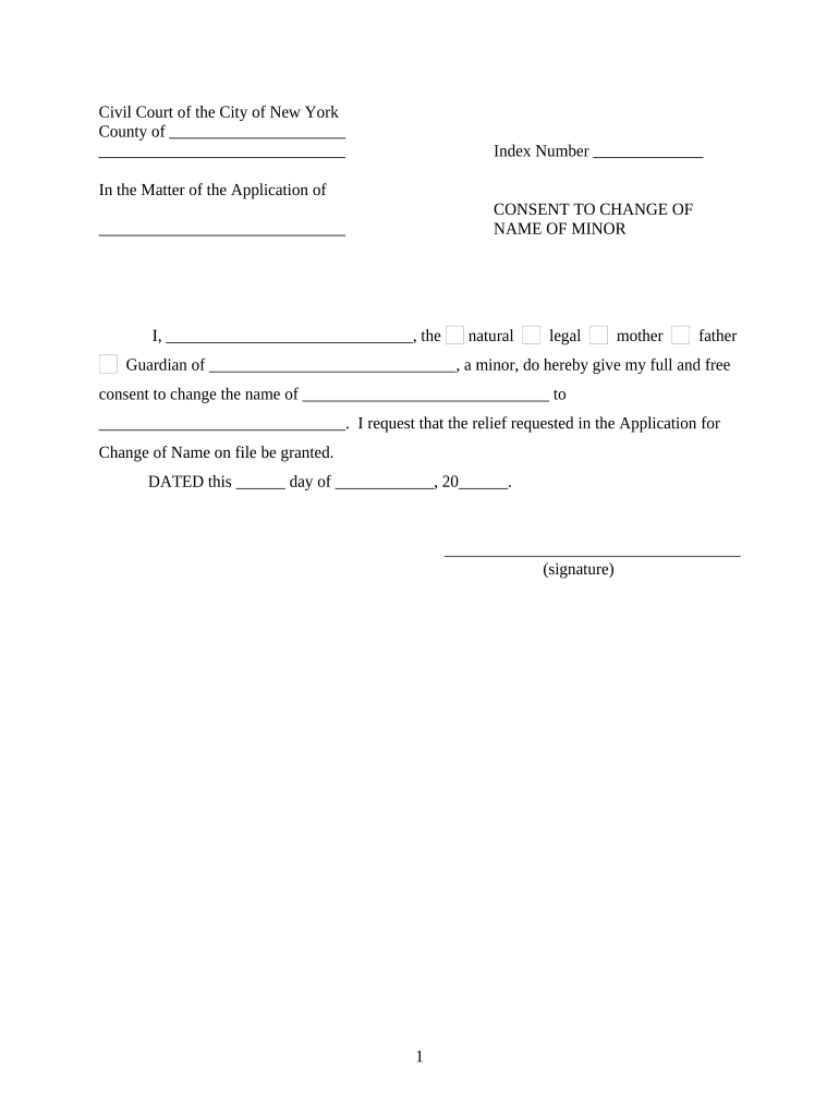 Ny Name Change Minor  Form