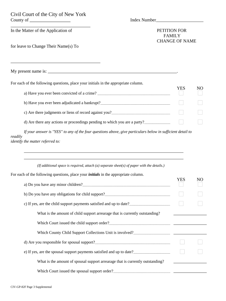 New York Petition Family  Form