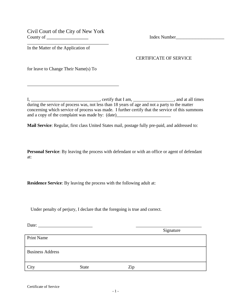 Certificate Name Change  Form