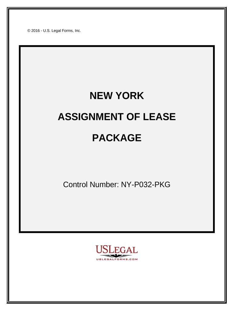 Assignment of Lease Package New York  Form