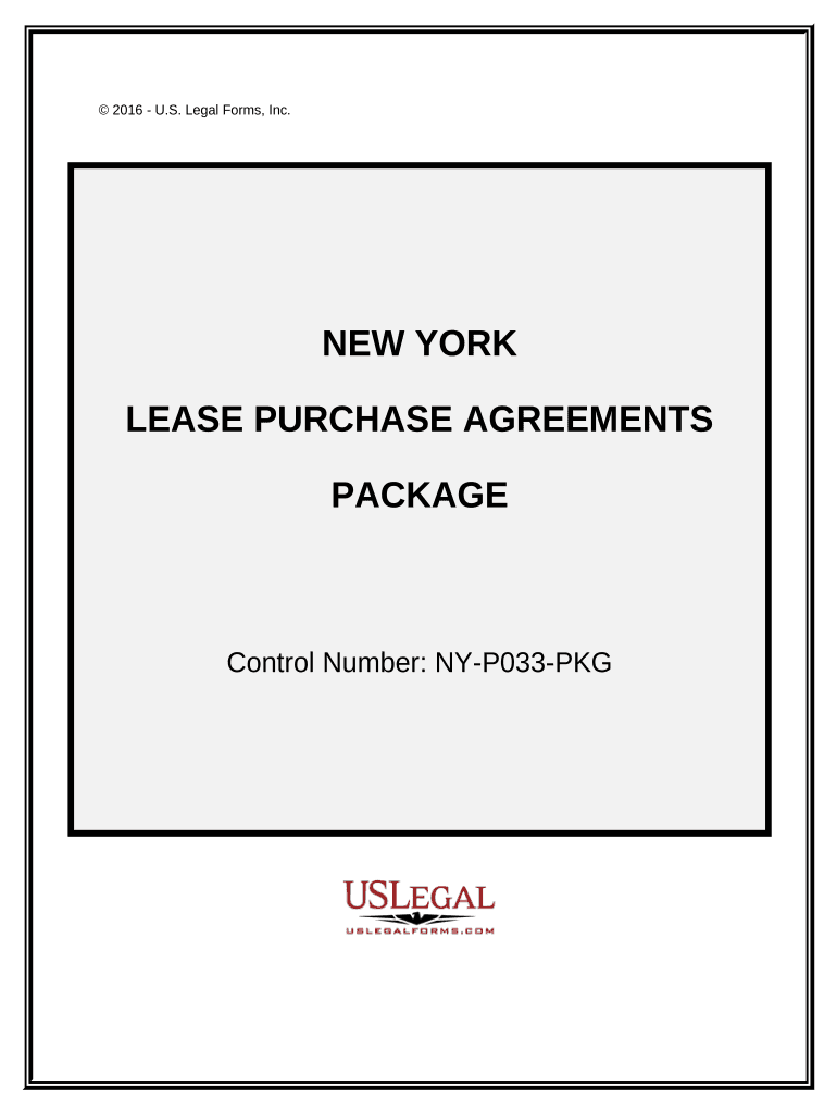 Lease Purchase Agreements Package New York  Form