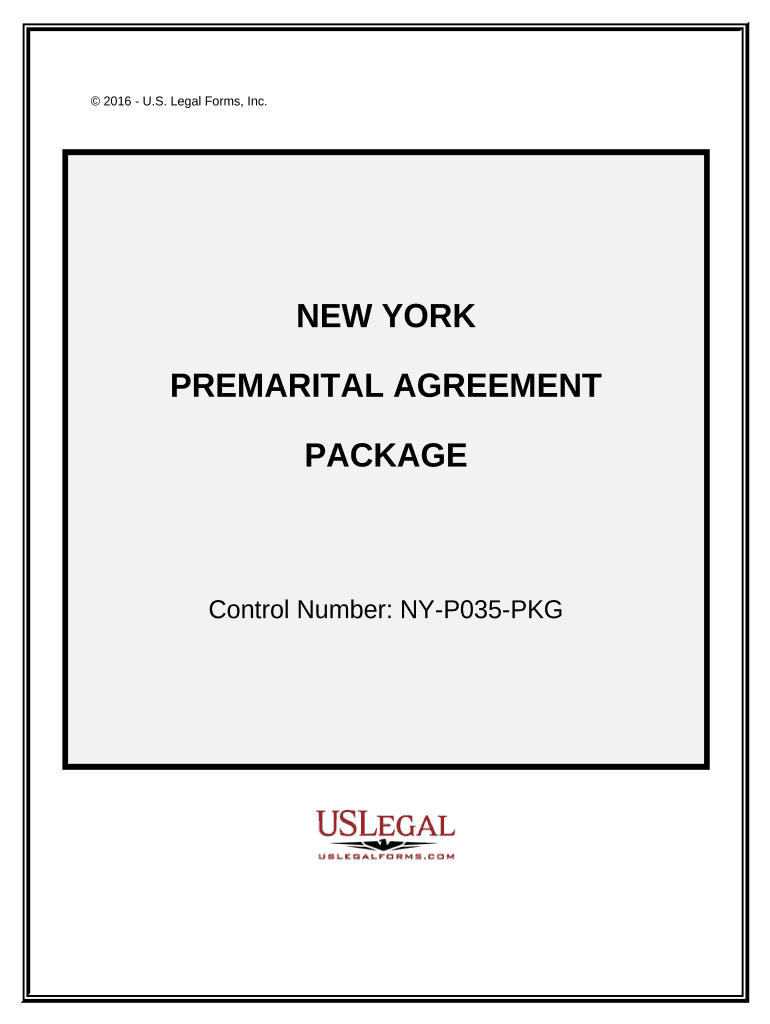 Premarital Agreements Package New York  Form