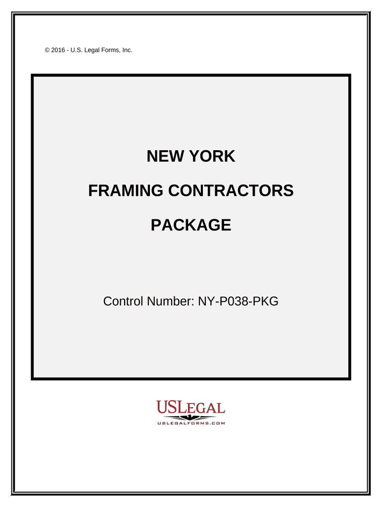Framing Contractor Package New York  Form