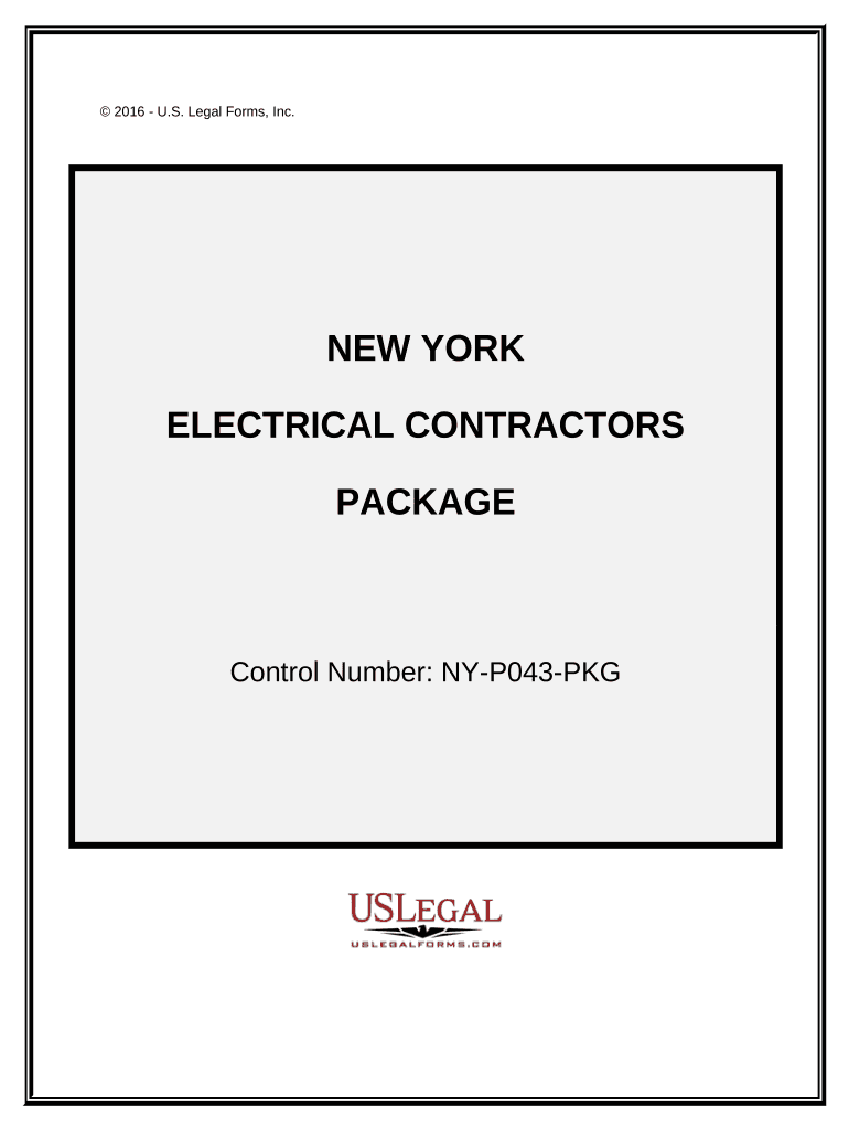 Electrical Contractor Package New York  Form