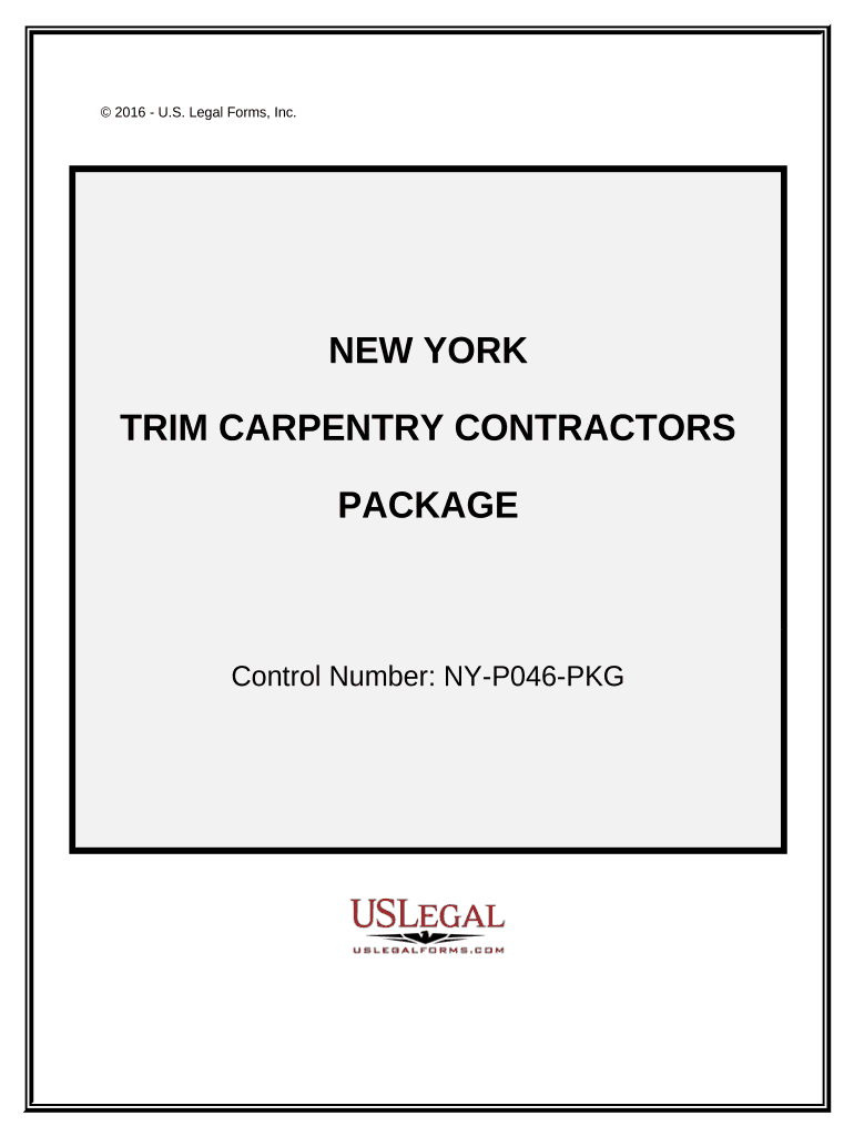 Trim Carpentry Contractor Package New York  Form