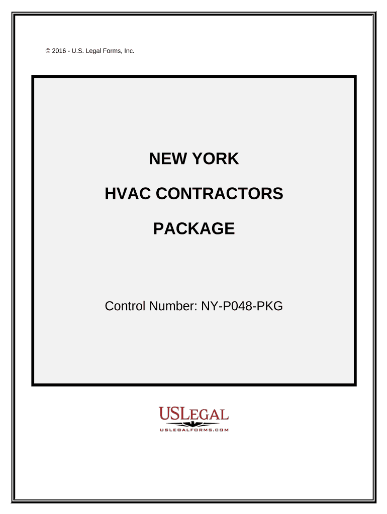 HVAC Contractor Package New York  Form