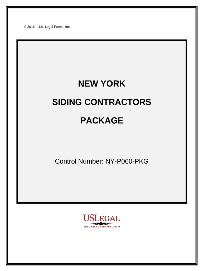 Siding Contractor Package New York  Form