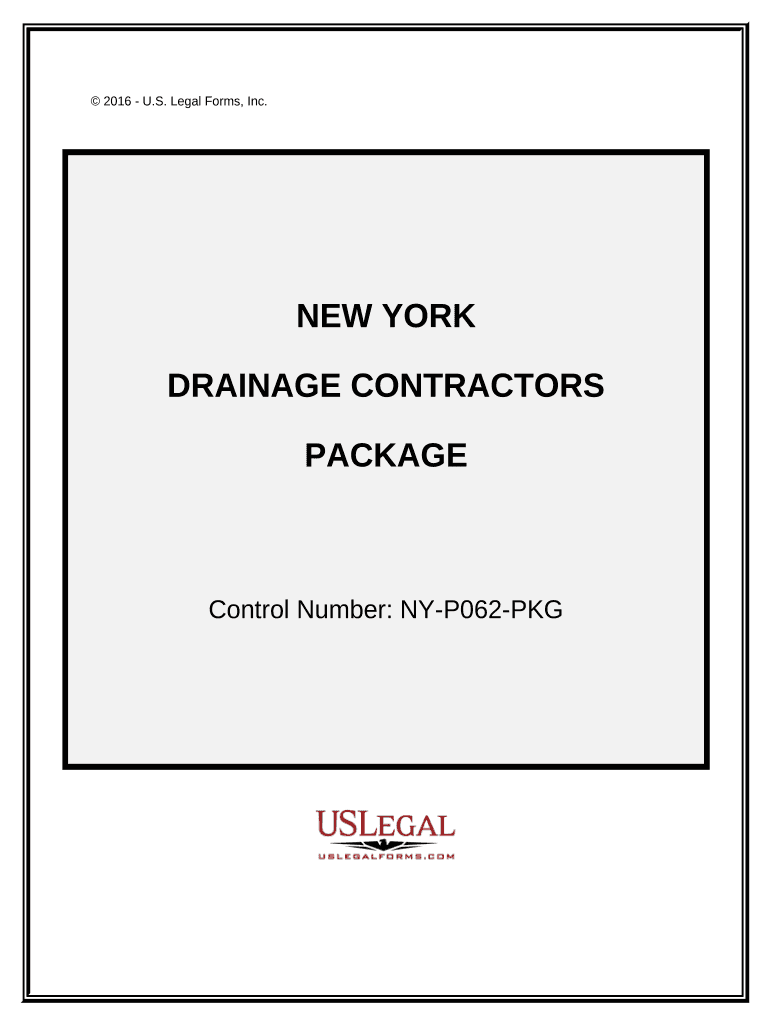 Drainage Contractor Package New York  Form