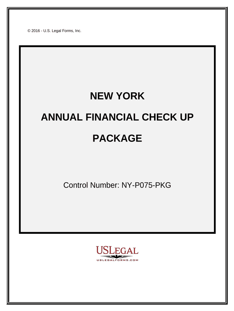 Annual Financial Checkup Package New York  Form