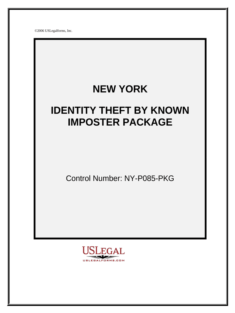Identity Theft by Known Imposter Package New York  Form
