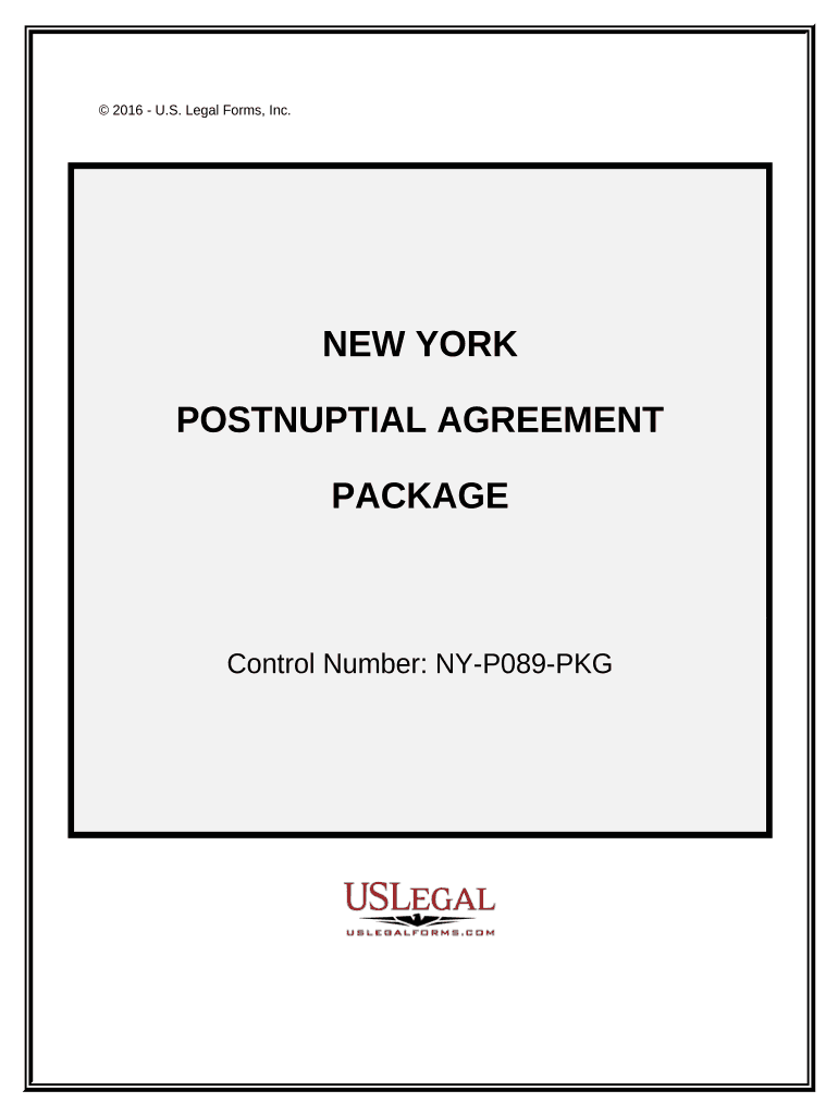 Postnuptial Agreements Package New York  Form