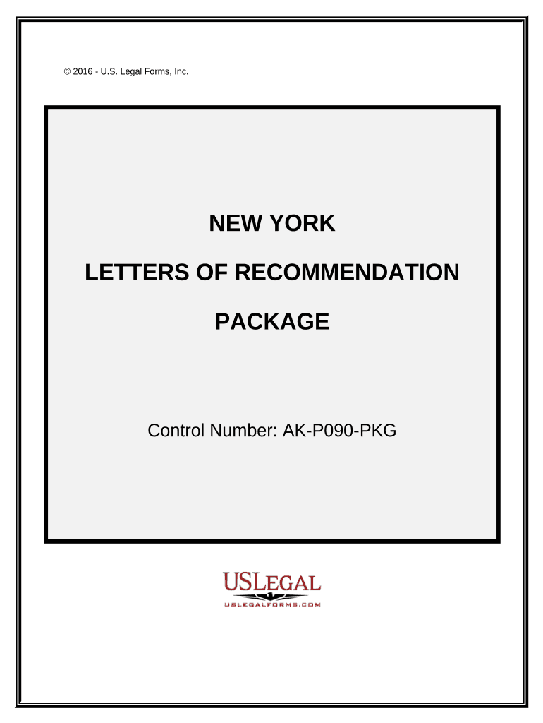 Letters of Recommendation Package New York  Form