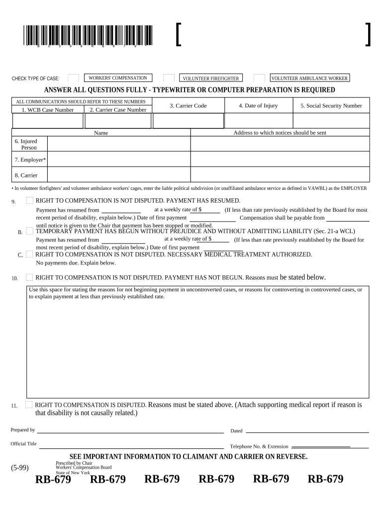New York Workers Compensation  Form