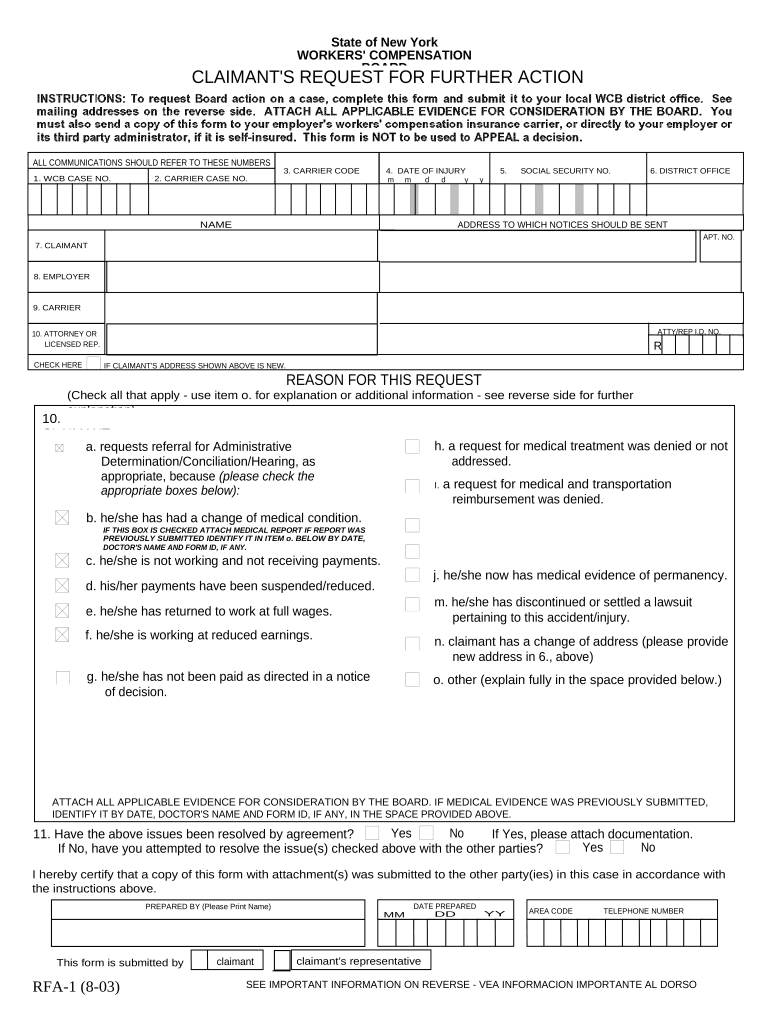 Claimant Action  Form