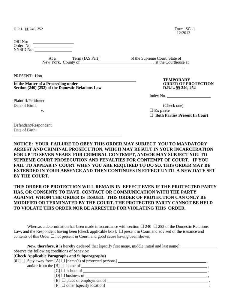 New York Court  Form