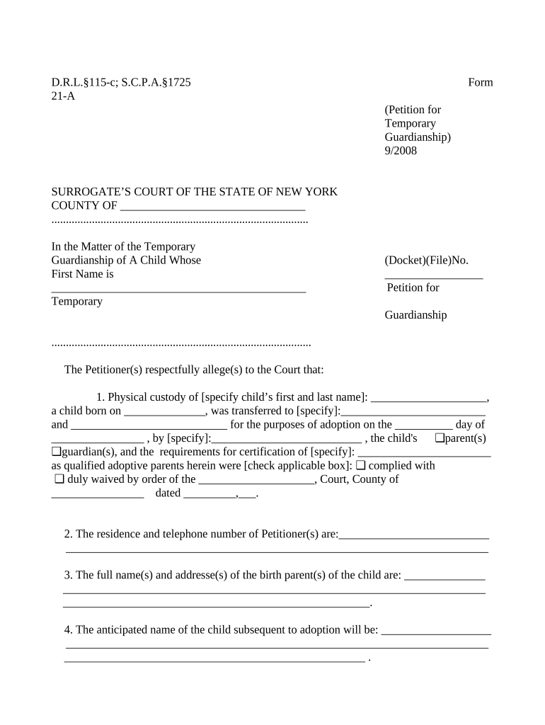 New York Petition  Form