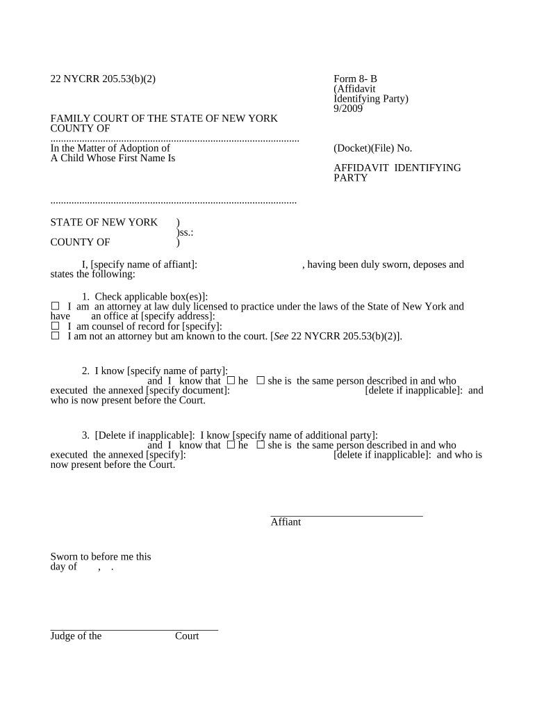 Party to Court  Form