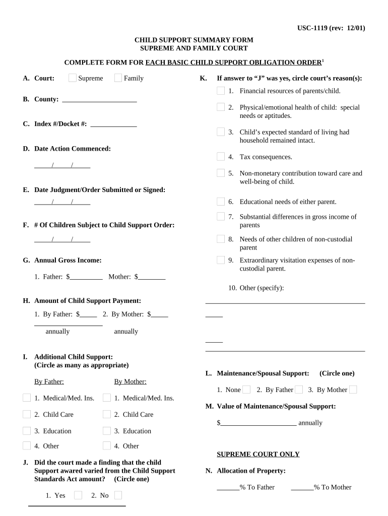 Ny Child Support  Form