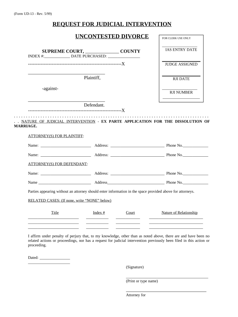 Judicial Intervention Application  Form