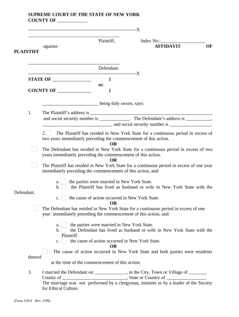 New York Affidavit  Form
