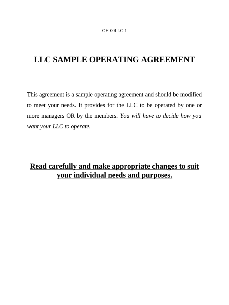 Ohio Llc  Form