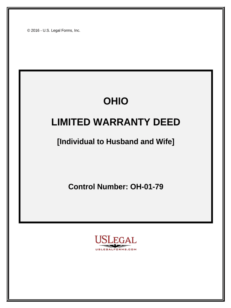 Limited Warranty Deed from Individual to Husband and Wife Ohio  Form