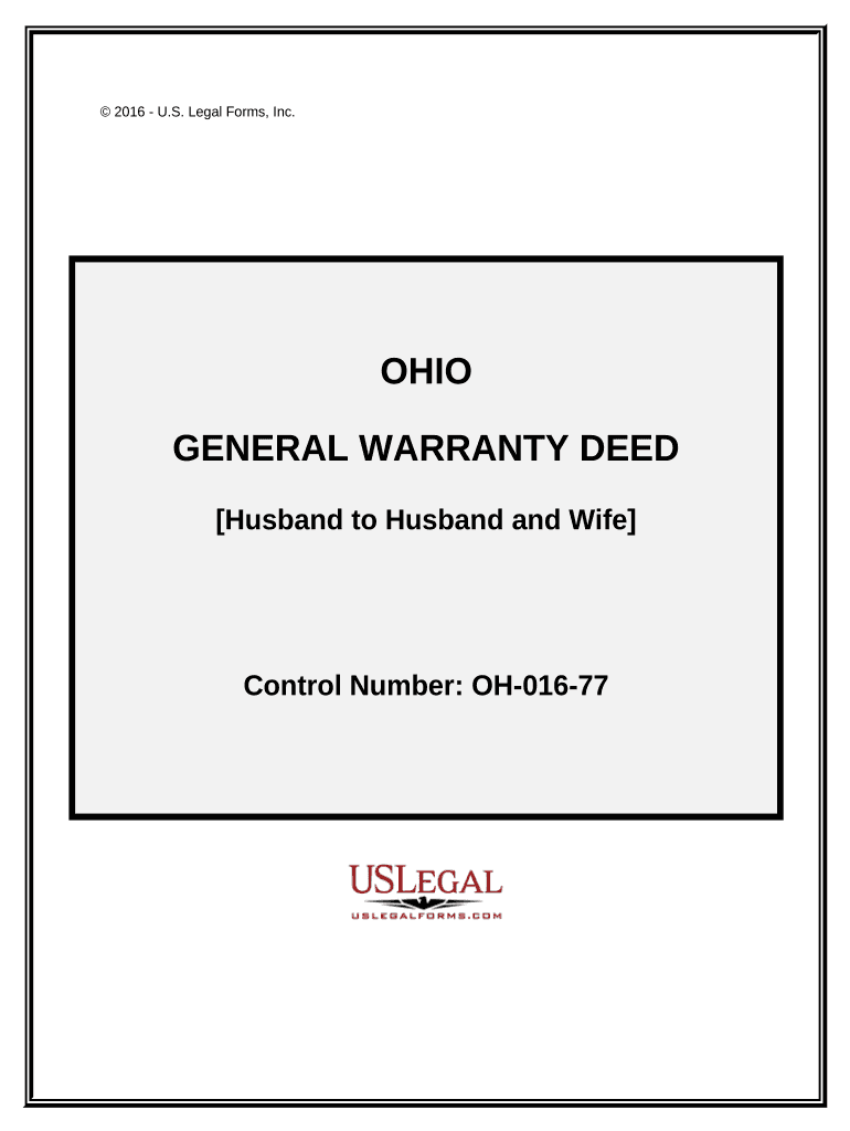 General Warranty Deed from Husband to Himself and Wife Ohio  Form