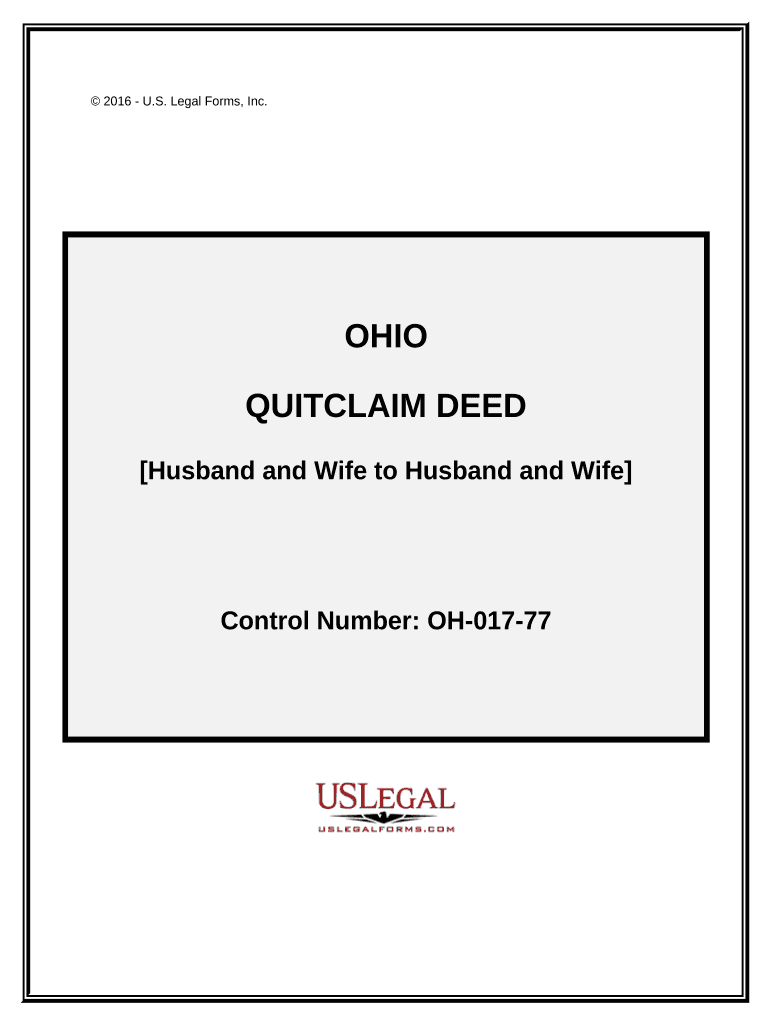 Quitclaim Deed from Husband and Wife to Husband and Wife Ohio  Form