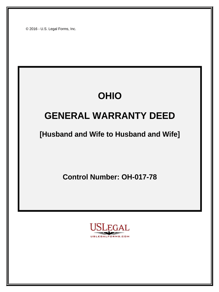 General Warranty Deed from Husband and Wife to Husband and Wife Ohio  Form